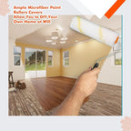 Leumoi 300 Pcs 4 Inch Mini Paint Roller Cover 1/2" Nap Small Microfiber Roller Covers Home Repair Tools House Household Supplies Kit(Yellow, White)