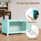 4 Tier Stackable Plastic Storage Bins with Lid and Wheels - 23 QT Closet Organizers and Storage, Foldable Storage Containers, Organization and Storage Boxes for Craft, Home, Pantry, Dorm,Green