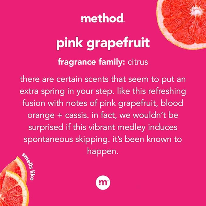 Method All-Purpose Cleaner, Pink Grapefruit, Perfect for Most Counters, Tiles, Stone, and More, 28 oz spray bottle
