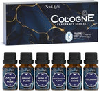 Cologne Fragrance Oils Set, Essential Oil for Diffuser, Men Scent Diffuser Oil, Use for Soap Candle Making, Cologne, Leather&Musk, Revive Blue, Sunlit Wander, Gentleman's Blend, Night Code