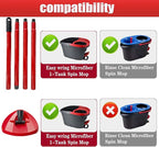 Mop Handle for Ocedar Mop Handle for Ocedar Spin Mop Replacement Handle, 4-Section Spin Mop Handles 28.5-to-55inch Mop Replacement Stick and Base for Compatible with Ocedar Easy Wring Mop Refills