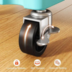 Pipishell 4-Tier Rolling Cart, Plastic Cart with Lockable Wheels & Reinforced Handle, Lightweight Utility Storage for Nursery, Bathroom, Craft Room, PIUC15TB