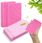 24 - Pack Non-Scratch Scrub Sponges - Sponges for Dishes and Washing Dishes, Cleaning Sponges for Kitchen Home and More（Pink）