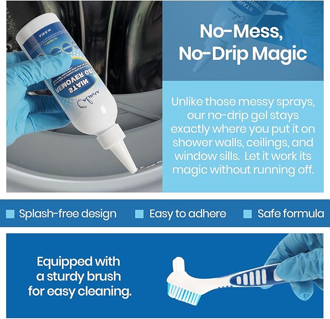 Laundry Refresh Kit, 30 Washing Machine Cleaner Tablets, 6.76 fl. oz Stain Remover Gel, Cleaning Brush, Tackles Pet Odors & Stains on Grout/Caulk, Family & Pet Safe, 12-Month Supply