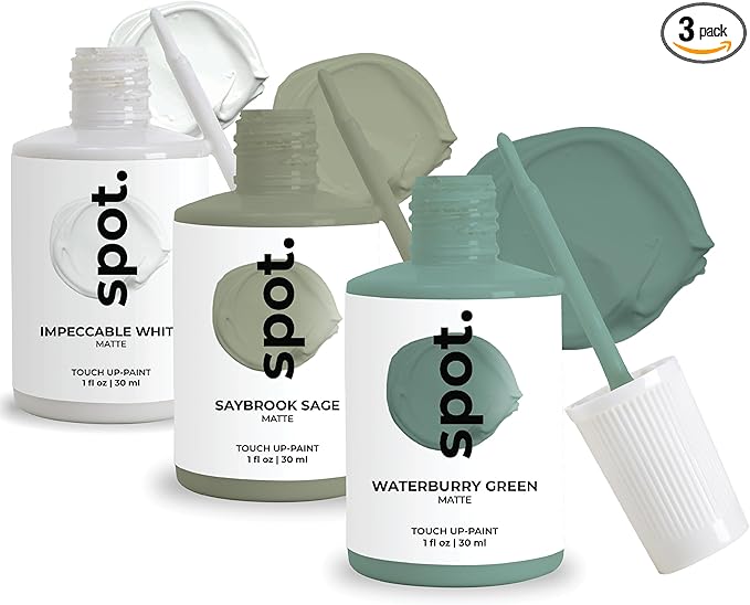 spot. Touch-Up Paint | Matte Finish for Cabinets, Walls, Doors & Furniture | Multi-Tone Green Repair Kit | Quick-Dry, Self-Priming, Low-Odor, Eco-Friendly | No-Sanding or Primer Needed | 3 Pack