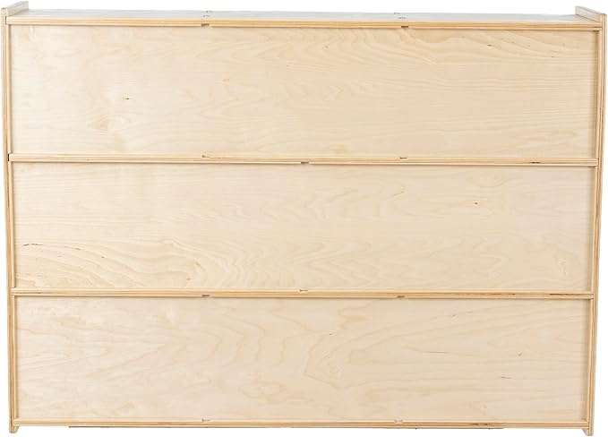 Birch Cubby Storage Organizer Bookcase, 3-Tier Open Shelves, 8-Cube Storage Organizer Display Shelf for Montessori, Kids Room, School, 34" H