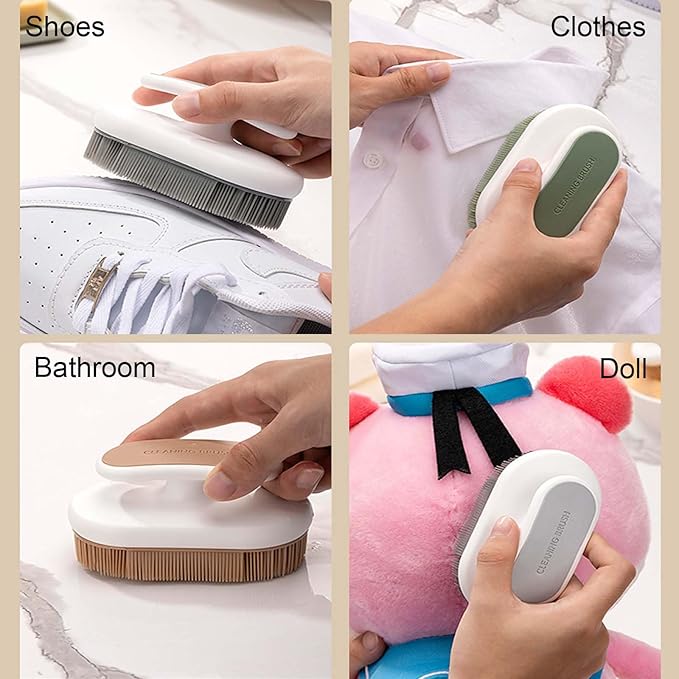 2Pcs Soft Bristle Cleaning Brush Silicone Laundry Stain Brushes Small Household Washing Brush Scrub Brushes for Cleaning Laundry Brush for Stains on Clothes Hats Underwear, Comfort Grip