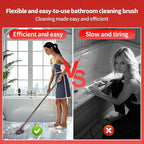 Tile Tub Scrubber Brush No Scratch with 4 Different Function Cleaning Heads and 51" Long Handle- Shower Scrubber for Cleaning Bathroom Kitchen Toilet Wall,Bathtub,Sink，Floors, Walls, mats, Ceilings