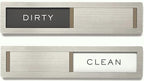 Clean dirty magnet for dishwasher, Kubik Letters Premium Stainless Steel Grade 304, Kitchen Organizers and Storage Decor Accessories, Extra Adhesive Tapes Included.