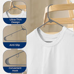 SereneLife 30 Pack Plastic Hangers, Non-Slip, Space-Saving Closet Organizers, Durable and Strong for Shirts, Sweaters, Hoodies, Kids Clothes & Dresses, Ultra-Thin, Lightweight