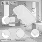 Silicone Bathroom Soap Dishes with Drain Spout-Bathroom and Kitchen Sink Organizer,Sponge Holder,Dish Soap Tray,Perfect for Dispenser,Scrubber,Bottle,Cup on Sink or Counter-White 9.6"×5.3"