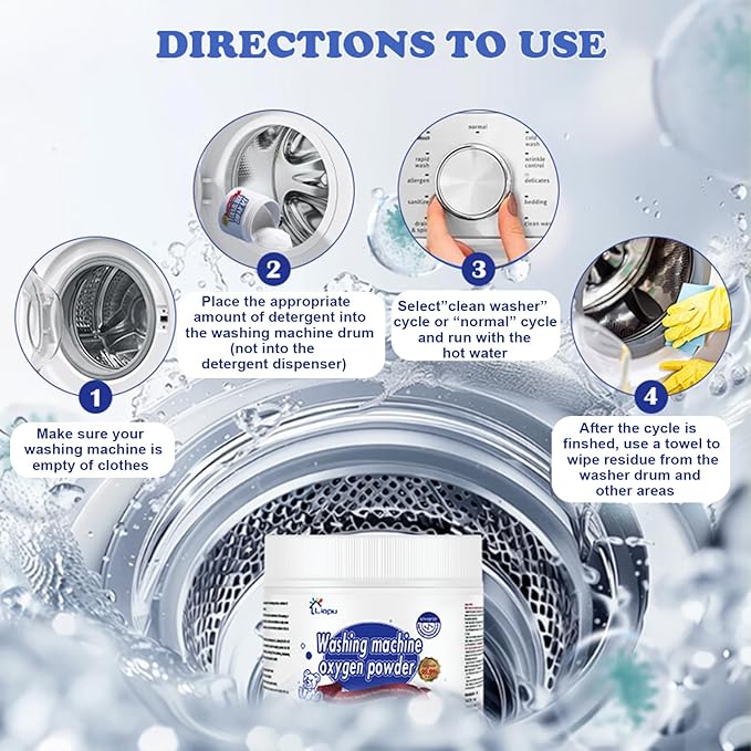 Washing Machine Cleaner, Washer Cleaner With Odor Blasters, Cleans Front Load And Top Load Washers Cleaning Supplies for Home, Deep Cleaning Residue Laundry Accessories Disposal Cleaner