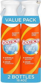 Bounce Rapid Touch-Up 3 in 1 Wrinkle Releaser Clothing Spray, Fabric Refresher, Odor Eliminator & Anti Static, 9.7 ounces (Pack of 2)