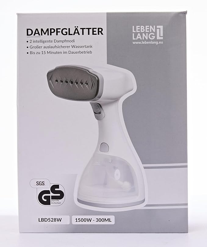 Portable steamer for clothes - 1500W & 10 oz incl. ironing glove & attachments I Clothing steamer handheld I Travel garment steamers Plancha a vapor para ropa Planchas de vaporizador Fabric