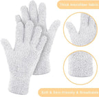 Patelai 3 Pairs Microfiber Plant Dusting Gloves Leaf Cleaning Gloves for Indoor Plants, Blinds, Furniture, House (Pink,Nude,White,Medium)