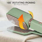 3-in-1 Small Travel Steamer for Clothes 180° Rotatable 1000W Handheld Steam Iron Press Portable Mini Fast 15s Heat-Up Leak-Proof & Anti-Drip Tech 60ml Tank with Measuring Cup for Hotel Home