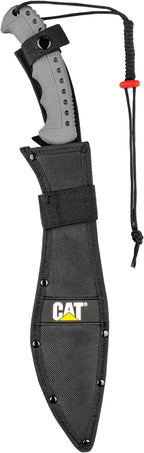 Cat Machete with Shoulder Strap Sheath,19 Inch, Stainless Steel Blade Knife with Ergonomic Comfort Tool Handle, Cut, Chop, Clear Brush, Garden, Outdoors, Camping Black Silver - 240395