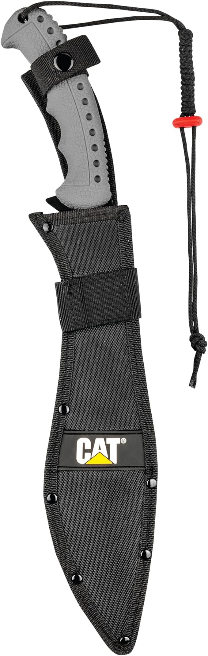 Cat Machete with Shoulder Strap Sheath,19 Inch, Stainless Steel Blade Knife with Ergonomic Comfort Tool Handle, Cut, Chop, Clear Brush, Garden, Outdoors, Camping Black Silver - 240395