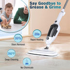 Steam Mop - 11-in-1 Steam Cleaner for Home with 15.2 OZ Water Tank & 23FT Power Cord, Detachable Steam Mops for Floor Cleaning MultiPurpose Steamer for Hardwood, Tile, Furniture with 11 Accessories