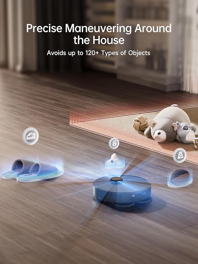 DREAME X40 Ultra Robotic Vacuum with Removable & Liftable Mop, 12,000Pa Suction, Side Brush Extensive Cleaning, 158°F Mop & Washboard Self Cleaning, Auto-Empty, Auto Refill, liftable Brushes