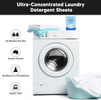 Lucent Globe Laundry Detergent Sheets. Pre-Measured Laundry Sheets. Powerful Stain Removal. Works in All Clothes Washers. (1 Pack - 64 Washes, Ocean Breeze)