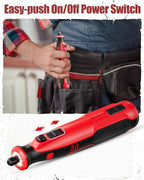 AVID POWER Cordless Rotary Tool 8V Rechargeable Grinding Tool for Dog Nail, 5 Speeds, 60 Pcs Accessories for Carving, Engraving, Sanding, Polishing and Cutting (Light Red)