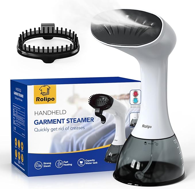 Steamer for Clothes 1350W, Clothes Steamer for Home, Office, Travel, Upgraded 400ML Large Capacity Water Tank, Wrinkle Remover