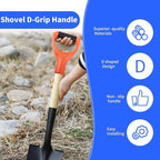 ID 1.26" Orange Shovel D Curved Grip Handle,PVC Shovel D Curved Grip Handle,Plastic Spade Replacement Snow Removal Garden Accessorie Backyard Digging,7.68×5.12-in(H*T)