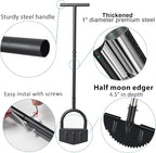 Edger Lawn Tool, Manual Grass Edger Tool Wide Footplate Long Handle 39 inch, Steel Hand Border Half Moon Edger Shovel for Landscaping, Yard, Garden, Sidewalk, Burying Cable