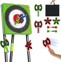 Axe Throwing Game for Backyard - Steel Frame Ax Throw Kit for Kids & Adults - Bristle Target with 6 Throwing Axes Set & Travel Bag - Outdoor/Indoor for Kids & Families Yard Carnival Games