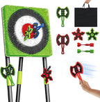 Axe Throwing Game for Backyard - Steel Frame Ax Throw Kit for Kids & Adults - Bristle Target with 6 Throwing Axes Set & Travel Bag - Outdoor/Indoor for Kids & Families Yard Carnival Games