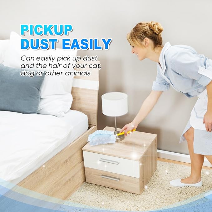 Duster Refill Compatible with Swiffer Hand Duster, 30 Count Unscented Disposable Heavy Duty Duster Refills, Dusters Refills for Cleaning, Blinds & Ceiling Fan (Handle is Not Included)