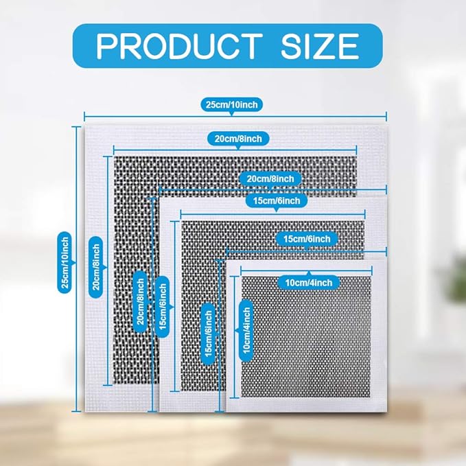 Drywall Repair Patch 8 Inch 6 Pack, Safe Mend Wall Repair Self Adhesive Fiberglass Wall Repair Patch Kit, Aluminum Metal Sheetrock Ceiling Dry Wall Patch (8"x 8")