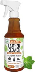 Mighty Mint Leather Cleaner and Conditioner, Plant-Based, Hydrating Spray to Clean and Protect Leather Items, Natural Peppermint Scent, 16oz