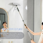 4 in 1 Window Squeegee Cleaner Set,Long Squeegee for Window Cleaning with 81" Adjustable Extendable Pole,Professional Long-Handled Window Washing Kit for Home,Outdoor Windows, Glass, Floor