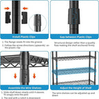 Heavy Duty Clothes Rack Rolling Garment Rack,3 Tier Adjustable Wire Shelving Clothing Racks for Hanging Clothes with Double Rods&Side Hooks,Freestanding Wardrobe Storage Rack Metal Portable Closet