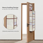 Univivi Over Door Hanging Organizers and Storage Nursery Closet Cabinet Baby Storage with 4 Large Compartments 2 Small PVC Pockets with 6 Side Pockets for Cosmetics, Toys and Sundries (Beige)