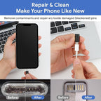 Phone Cleaning Kit for iPhone Cleaner,12 in 1 Port Cleaner Repair & Restore Tool for AirPod iPhone 16 15 14 Pro Max iPad Samsung etc,Phone Cleaning kit for Lightning and USB C Charging Port, Cables