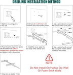 Hoimpro White 51" Clothes Drying Rack Retractable Foldable Wall Mounted, Tri-Fold Space Saving Collapsible for Hanging Clothing Coat, Ideal for Patio, Laundry Room Organization and Storage, Bathroom