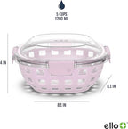 Ello Duraglass Meal Prep Container- Glass Food Storage Container with Silicone Sleeve and Airtight BPA-Free Plastic Lid, Dishwasher, Microwave, and Freezer Safe