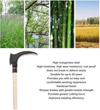 Grass Sickle, Manganese Steel Portable Held Sickle Tool Grass Lawn Gardening Farming Weed Remover Scythe Blade Cutter Grafting Knife for Outdoor Gardening, Clearing Vines