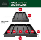 ROYAL CRAFT WOOD Luxury Bamboo Kitchen Drawer Organizer - Silverware Organizer - Utensil Holder and Cutlery Tray with Grooved Drawer Dividers for Flatware and Kitchen Utensils (5 Slot, Black)