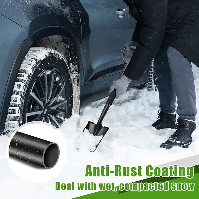 Garden Flat Shovel, 31 Inch Small Metal Square Shovel for Lawn Edging Digging Trenching Transplanting, Heavy Duty Compact Gardening Spade with D-Handle for Beach, Kids, Car, Light Garden Work