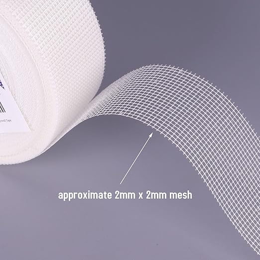 Drywall Joint Tape (2inch X 164ft) Self Stick Repair Mesh Tape Fiberglass Drywall Patch Hole Heavy Duty Wall Repair Mesh Spackle Tape Wall Crack and Seam Repair