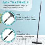 Grout Brush with Long Handle, 49'' Tile Cleaner Tool for Shower, Floors Scrubber for Bathroom Cleaning