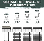 Xstydes Towel Racks for Bathroom, Metal Towel Holder with Storage Basket,Wall Towel Rack for Rolled Towels, Towel Storage for Small Bathroom,Black