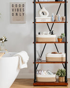 Small Woven Basket, 13.5 x 9.5 x 5 Inches, Storage Basket for Organizing, Cute Small Rope Shelf Closet Cube Storage Bins Baskets for Shelves, Dog Toy Gift Baskets Empty, 3 Pack White & Brown