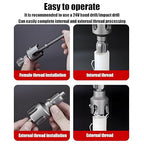 2025 New Dual-Function Pipe Thread Cutting Tool, Integrated Internal & External Pipe Threading Tool, Electric Drill Compatible PVC Pipe Threader Kit, 1/2" 、3/4" Dies, for Home Repair (1/2")