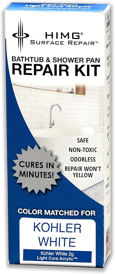 HIMG Bathtub & Shower Pan Repair Kit, Compatible with Kohler White