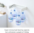 Clothes Drying Rack, Laundry Hanger Dryer Rack, Wall Mounted Drying Rack for Laundry, Foldable Drying Rack Indoor Outdoor, 19.7" Wide, 4 Aluminum Rods, 40 lb Capacity (White 19.7")